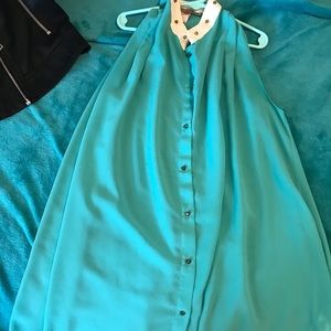 Teal Long blouse